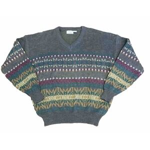 Grandpa Core Vtg Mens Store At Sears 80s Dad Sweater Wool Blend Cabin Core XL